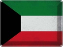 Blechschild 30x40 cm Kuwait Flagge Fahne Wappen