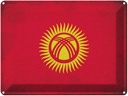 Blechschild 30x40 cm Kirgisistan Kyrgyzstan Flagge Fahne Wappen