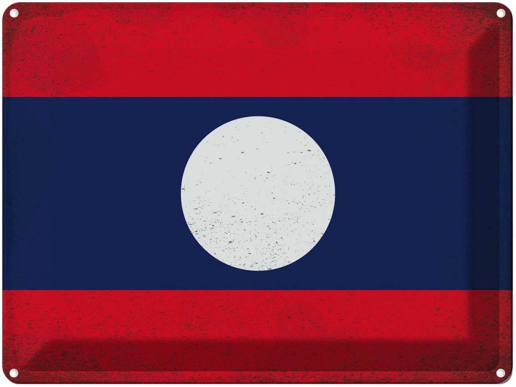 [LA-120176] Blechschild 30x40 cm Laos Flagge Fahne Wappen