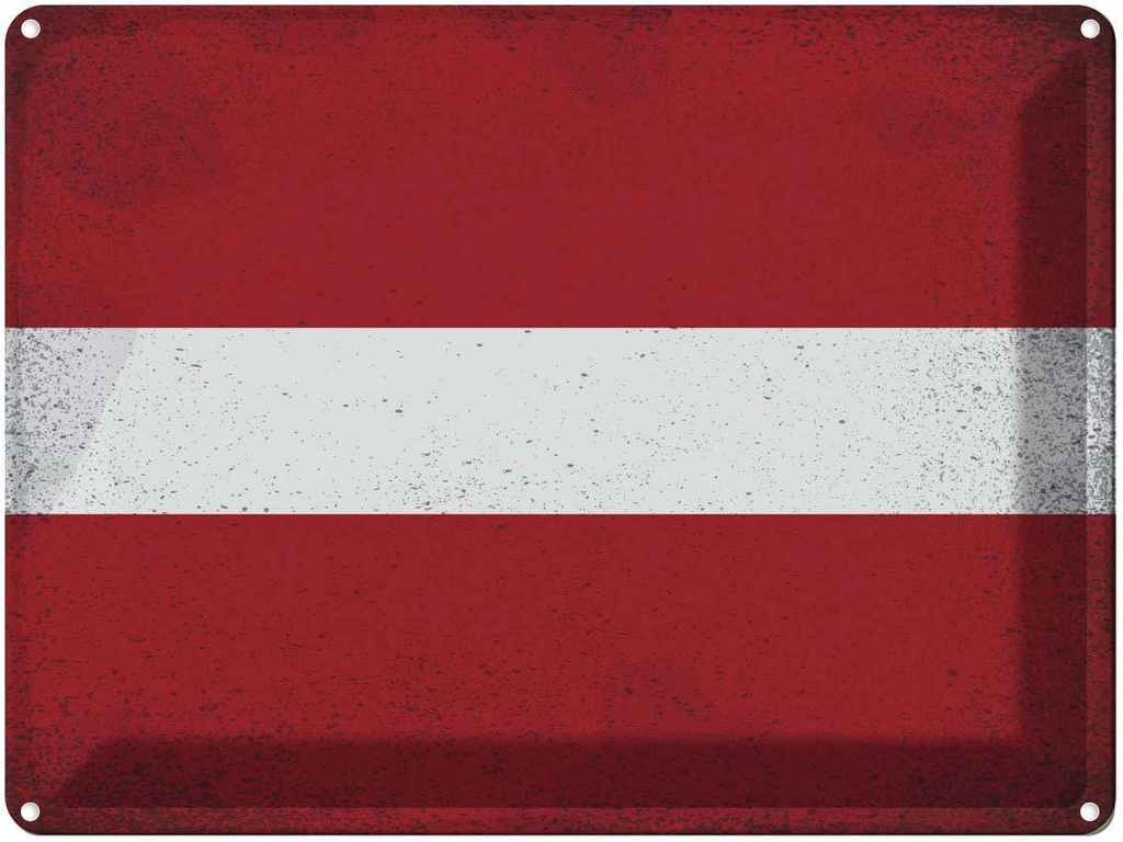 [LA-120177] Blechschild 30x40 cm Lettland Latvia Flagge Fahne Wappen
