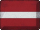 Blechschild 30x40 cm Lettland Latvia Flagge Fahne Wappen