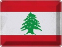 Blechschild 30x40 cm Libanon Lebanon Flagge Fahne Wappen