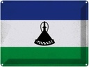 Blechschild 30x40 cm Lesotho Flagge Fahne Wappen