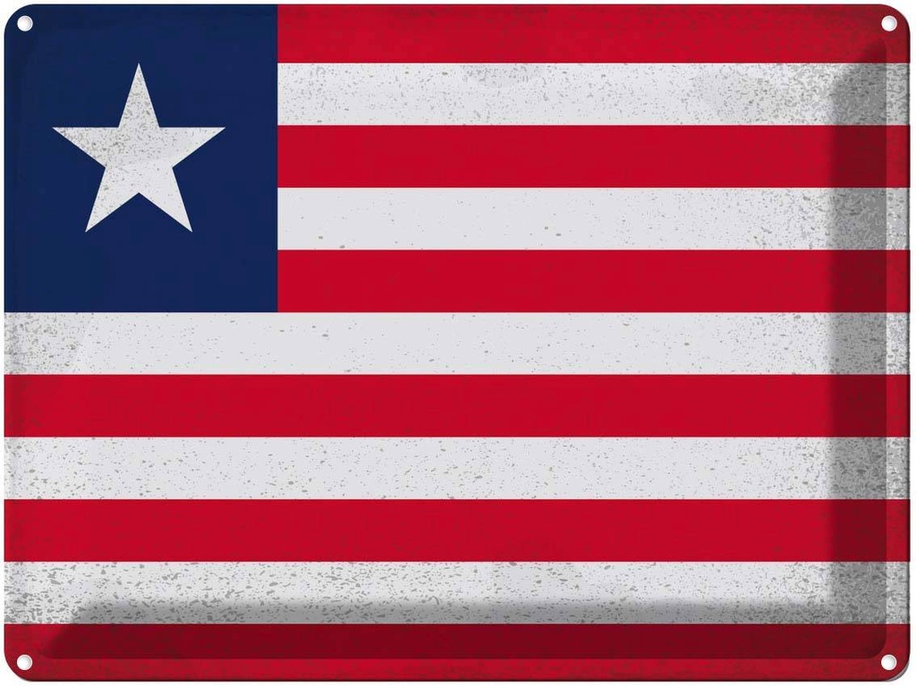 [LA-120180] Blechschild 30x40 cm Liberia Flagge Fahne Wappen