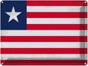 Blechschild 30x40 cm Liberia Flagge Fahne Wappen