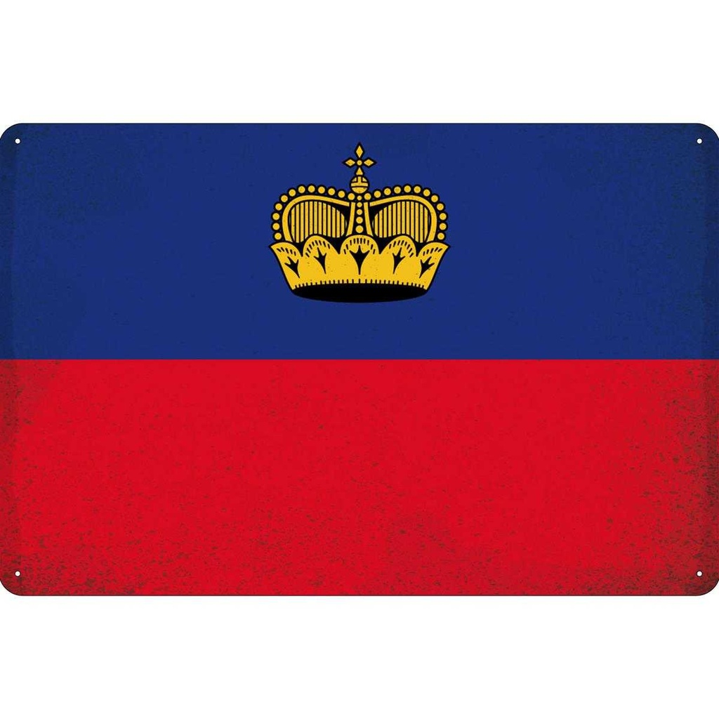 [LA-120182] Blechschild 30x40 cm Liechtenstein Flagge Fahne Wappen