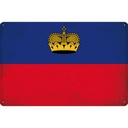 Blechschild 30x40 cm Liechtenstein Flagge Fahne Wappen