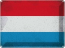 Blechschild 30x40 cm Luxemburg Luxembourg Europa Flagge Fahne Wappen