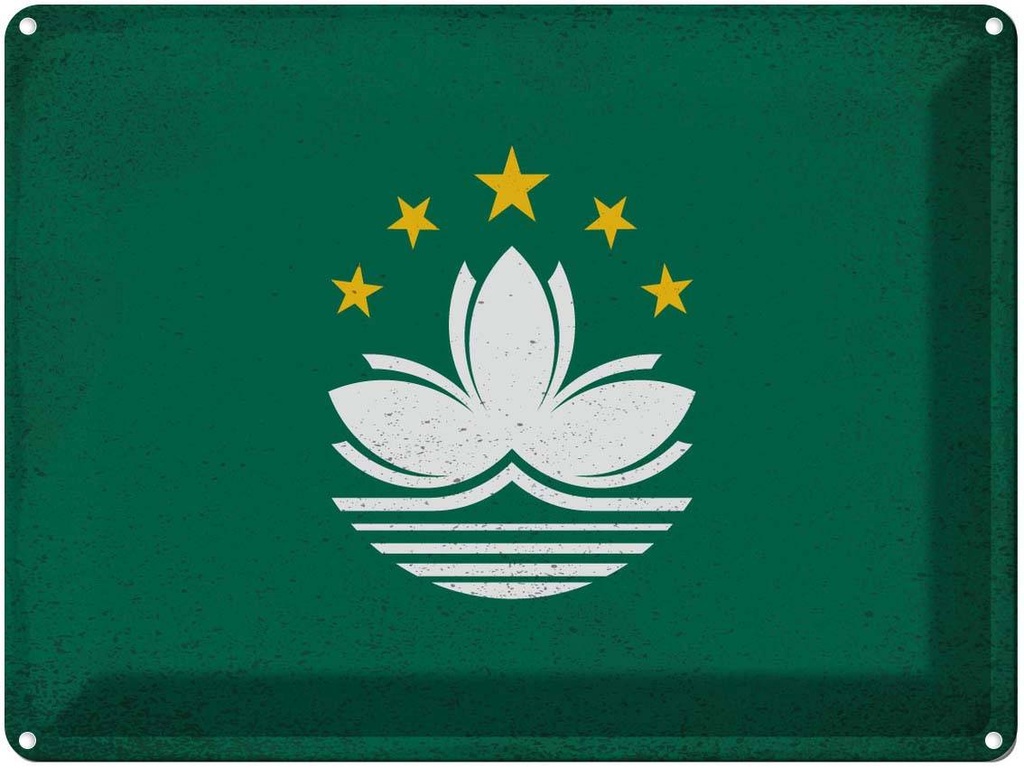 [LA-120185] Blechschild 30x40 cm Macau Flagge Fahne Wappen