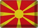 Blechschild 30x40 cm Mazedonien Macedonia Europa Flagge Fahne Wappen