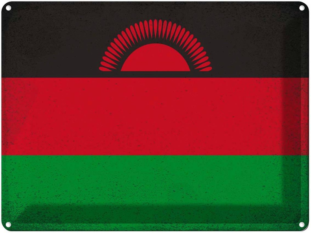 [LA-120189] Blechschild 30x40 cm Malawi Flagge Fahne Wappen