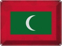 Blechschild 30x40 cm Malediven Maldives Flagge Fahne Wappen
