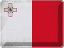 Blechschild 30x40 cm Malta Flagge Fahne Wappen
