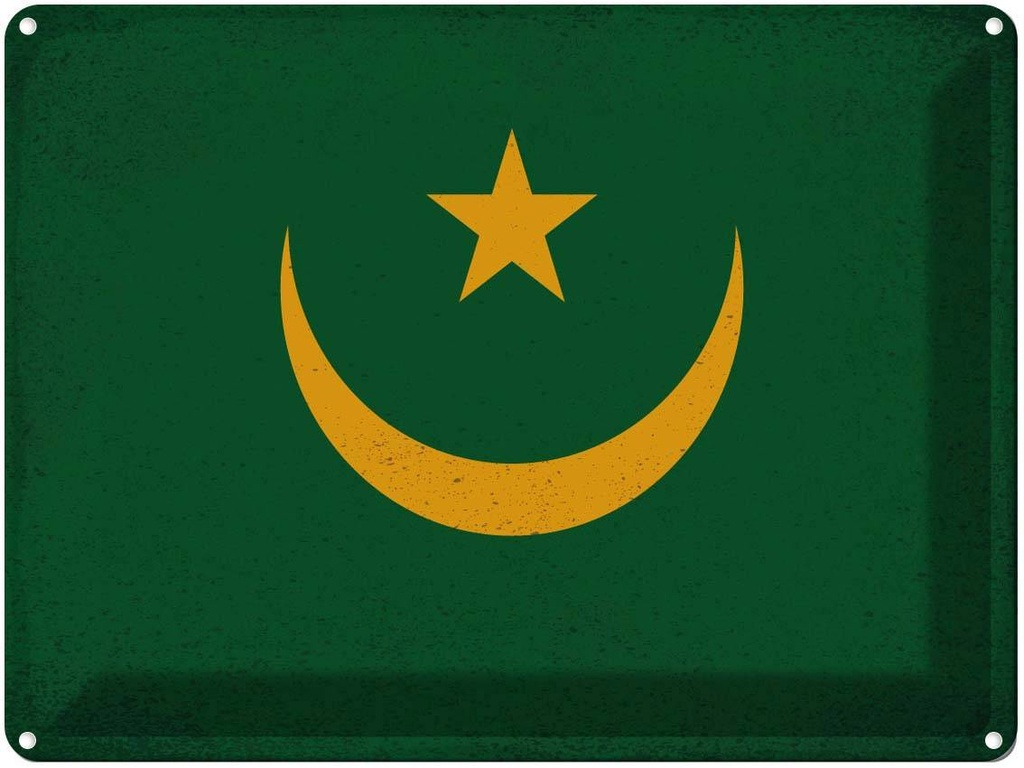 [LA-120194] Blechschild 30x40 cm Mauretanien Mauritania Flagge Fahne Wappen