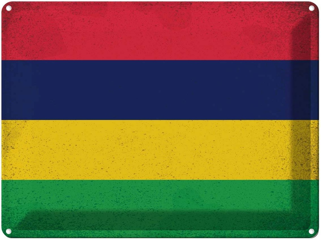 [LA-120195] Blechschild 30x40 cm Mauritius Flagge Fahne Wappen
