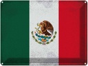 Blechschild 30x40 cm Mexiko Mexico Flagge Fahne Wappen