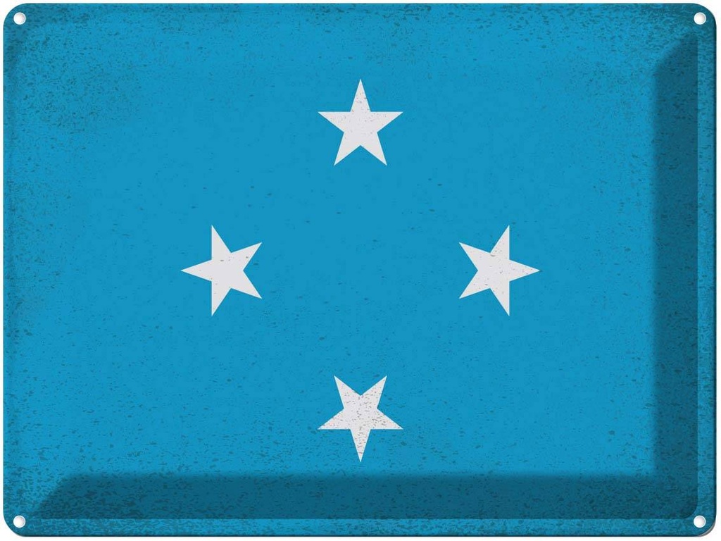 [LA-120197] Blechschild 30x40 cm Mikronesien Micronesia Flagge Fahne Wappen