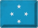 Blechschild 30x40 cm Mikronesien Micronesia Flagge Fahne Wappen