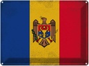 Blechschild 30x40 cm Moldau Moldova Flagge Fahne Wappen