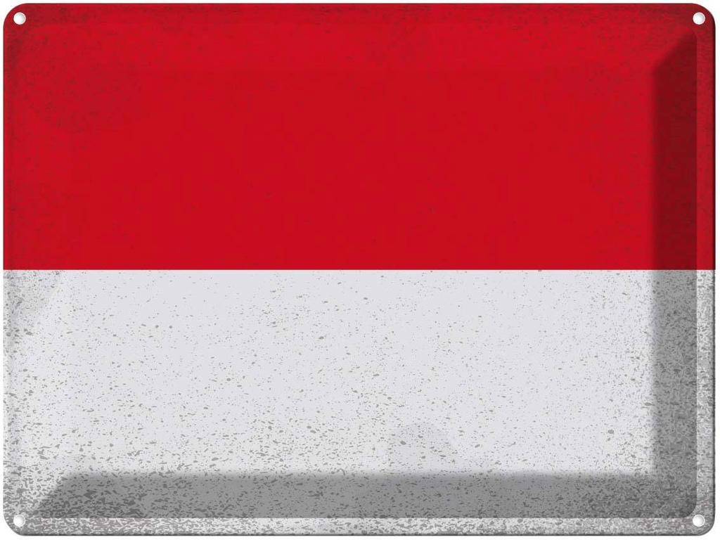 [LA-120199] Blechschild 30x40 cm Monaco Flagge Fahne Wappen