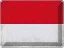 Blechschild 30x40 cm Monaco Flagge Fahne Wappen