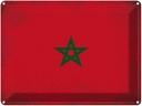 Blechschild 30x40 cm Marokko Morocco Flagge Fahne Wappen