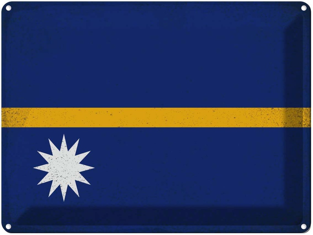 [LA-120206] Blechschild 30x40 cm Nauru Flagge Fahne Wappen
