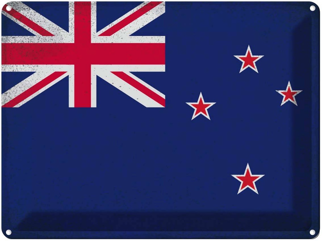 [LA-120210] Blechschild 30x40 cm Neuseeland New Zealand Flagge Fahne Wappen