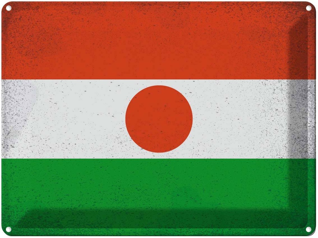 [LA-120212] Blechschild 30x40 cm Niger Flagge Fahne Wappen