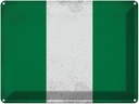 Blechschild 30x40 cm Nigeria Flagge Fahne Wappen