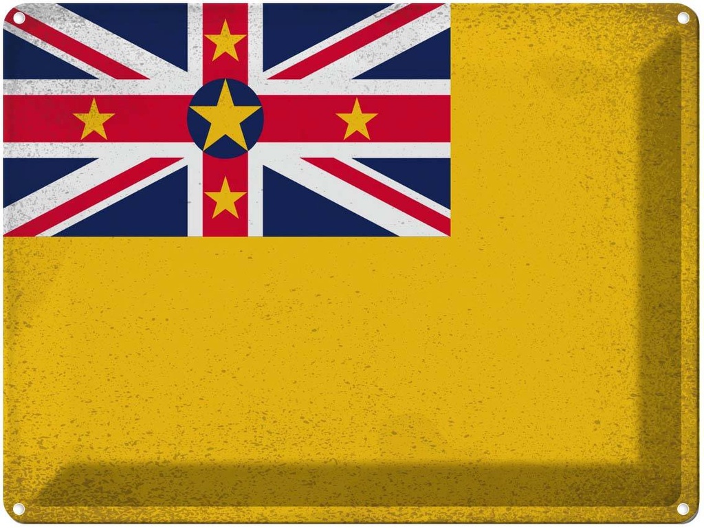[LA-120214] Blechschild 30x40 cm Niue Flagge Fahne Wappen