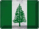 Blechschild 30x40 cm Norfolkinsel Flagge Fahne Wappen