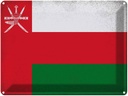 Blechschild 30x40 cm Oman Flagge Fahne Wappen