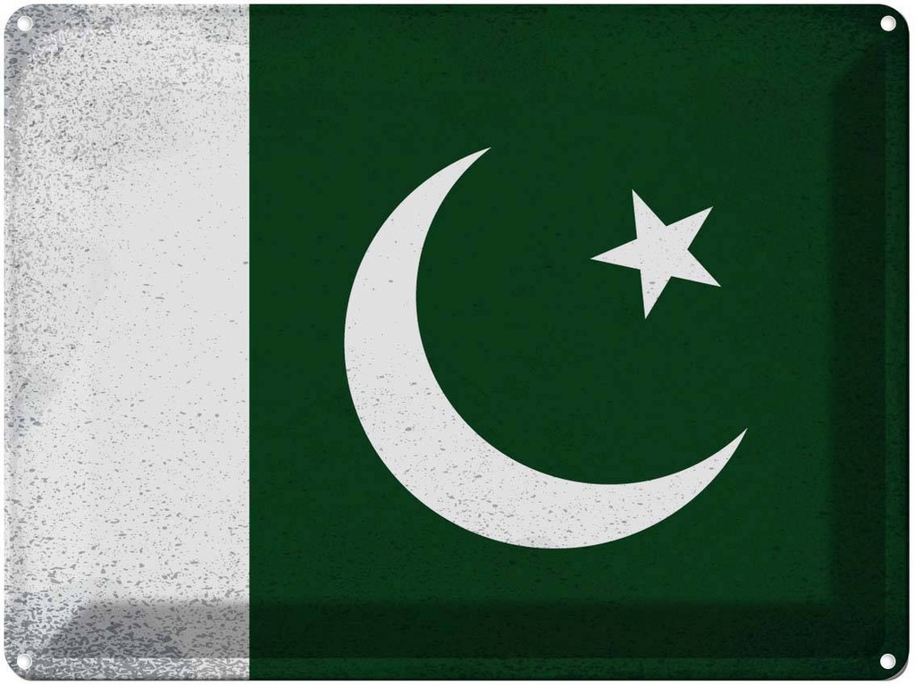 [LA-120221] Blechschild 30x40 cm Pakistan Flagge Fahne Wappen
