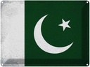 Blechschild 30x40 cm Pakistan Flagge Fahne Wappen
