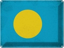 Blechschild 30x40 cm Palau Flagge Fahne Wappen