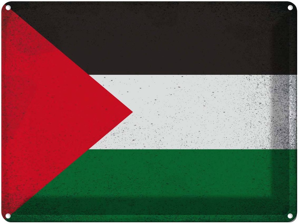 [LA-120223] Blechschild 30x40 cm Palästina Palestine Flagge Fahne Wappen