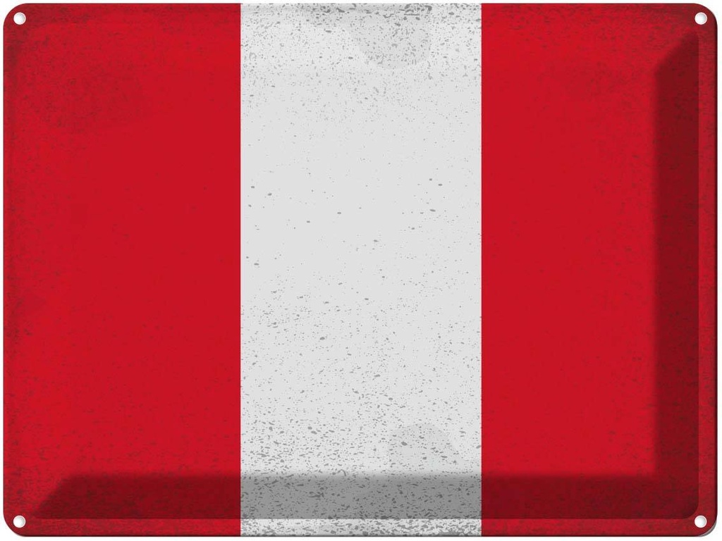 [LA-120226] Blechschild 30x40 cm Peru Flagge Fahne Wappen