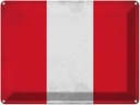 Blechschild 30x40 cm Peru Flagge Fahne Wappen