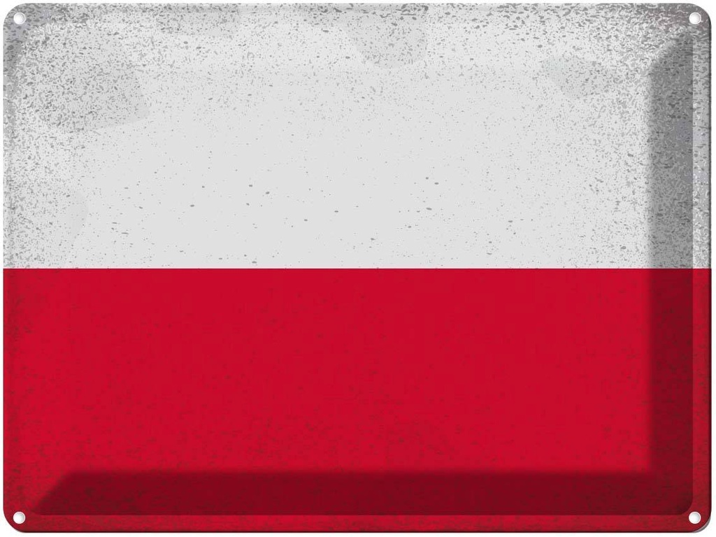 [LA-120228] Blechschild 30x40 cm Polen Poland Flagge Fahne Wappen