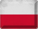 Blechschild 30x40 cm Polen Poland Flagge Fahne Wappen
