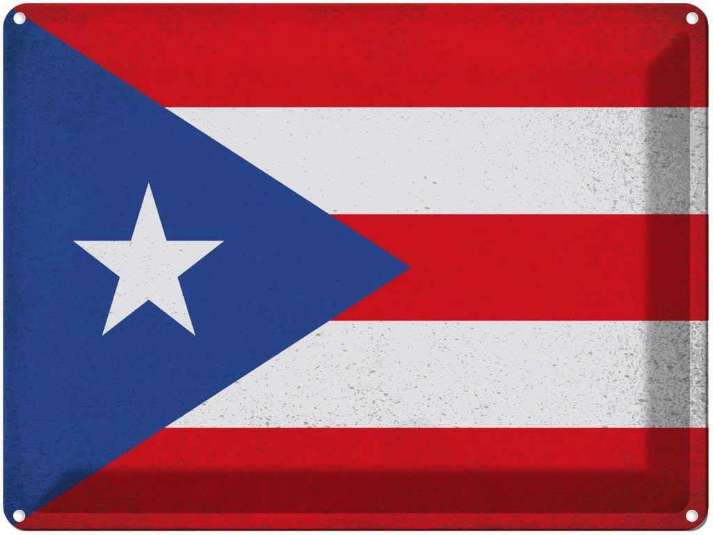[LA-120230] Blechschild 30x40 cm Puerto Rico Flagge Fahne Wappen