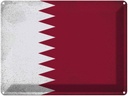 Blechschild 30x40 cm Katar Qatar Flagge Fahne Wappen