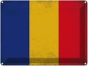 Blechschild 30x40 cm Rumänien Romania Flagge Fahne Wappen
