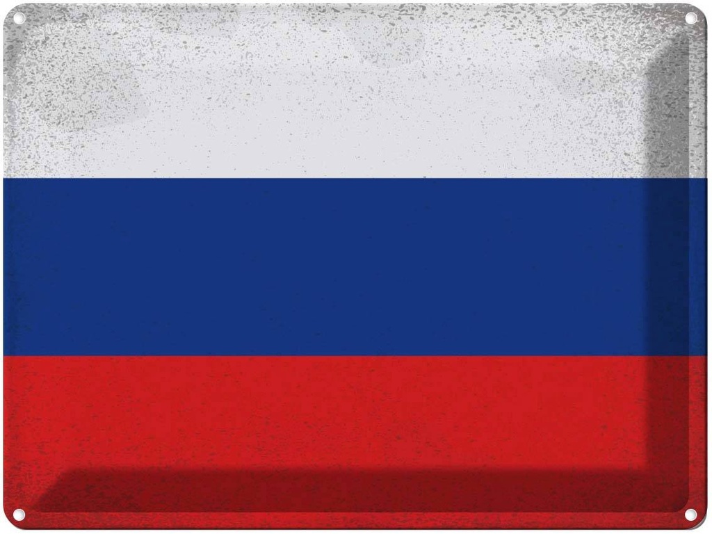 [LA-120233] Blechschild 30x40 cm Russland Russia Flagge Fahne Wappen