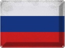Blechschild 30x40 cm Russland Russia Flagge Fahne Wappen