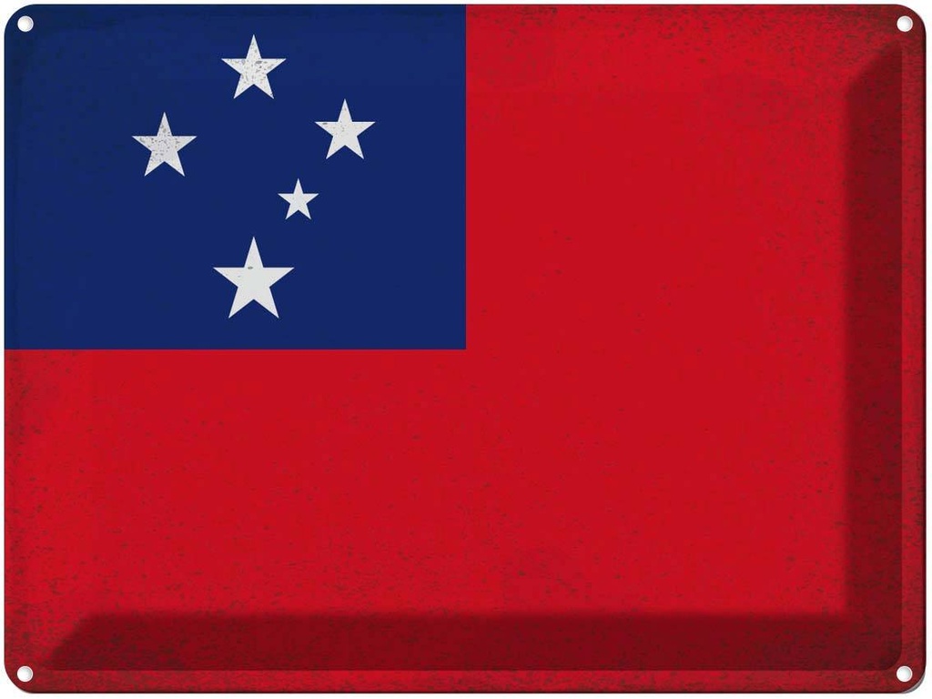 [LA-120238] Blechschild 30x40 cm Samoa Flagge Fahne Wappen