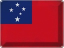 Blechschild 30x40 cm Samoa Flagge Fahne Wappen