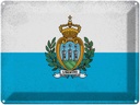 Blechschild 30x40 cm San Marino Flagge Fahne Wappen
