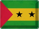 Blechschild 30x40 cm São Tomé und Príncipe Flagge Fahne Wappen